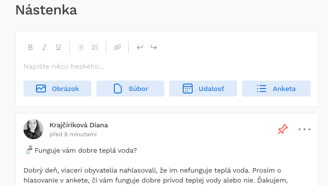 Ukážka portálu pre SVB/BD Susedia.sk Ukázka portálu pro SVJ/BD Sousedé.cz
