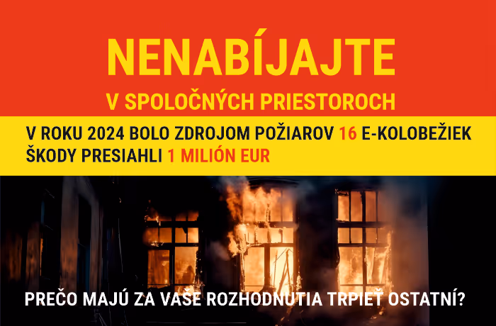 NENABÍJAJTE V SPOLOČNÝCH PRIESTOROCH !